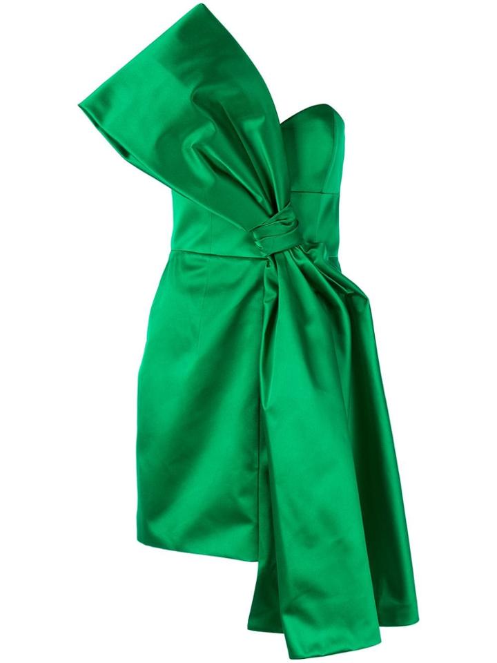 Paule Ka Satin Bow Dress - Green