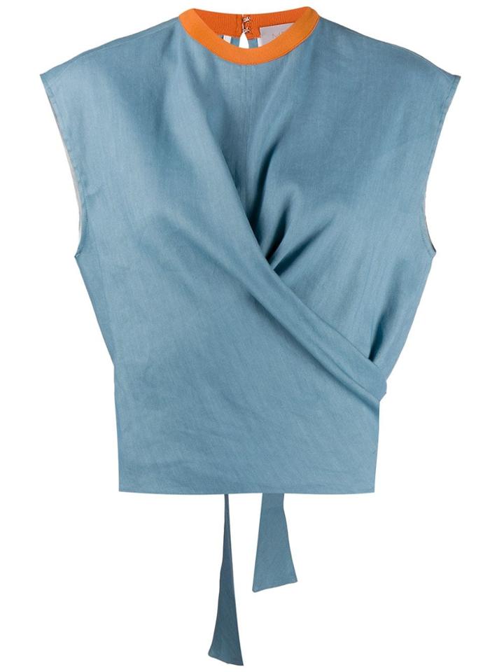 Mrz Wrap Top - Blue