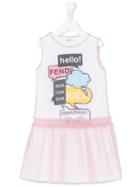 Fendi Kids - Graphic Print Dress - Kids - Cotton/polyamide/spandex/elastane - 10 Yrs, Pink/purple