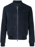 Ami Alexandre Mattiussi Zipped Bomber, Men's, Size: Xs, Blue, Suede/acetate/cotton