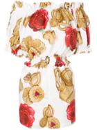 Dolce & Gabbana Rose Biscuit Print Playsuit - White