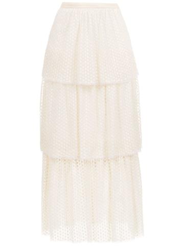 Nk Collection Layered Midi Skirt - White