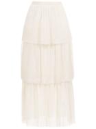 Nk Collection Layered Midi Skirt - White