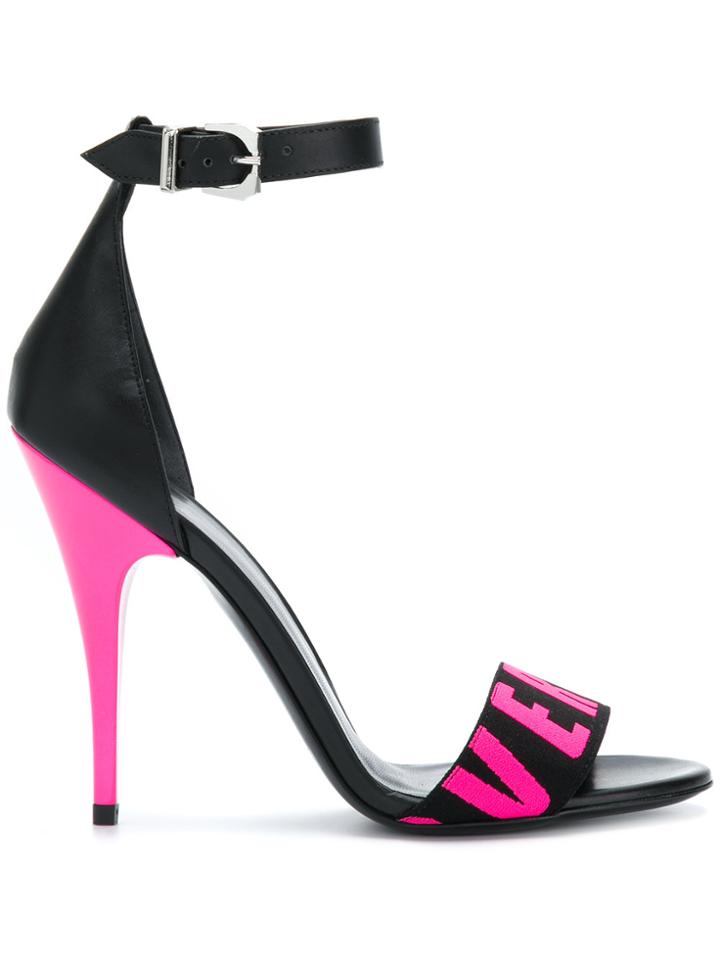 Versus Branded Strap Sandals - Black