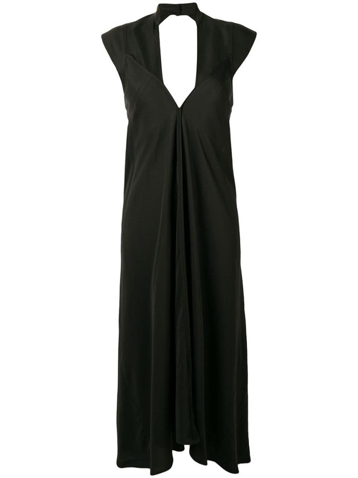 Victoria Beckham Open Back Ruffle Dress - Black