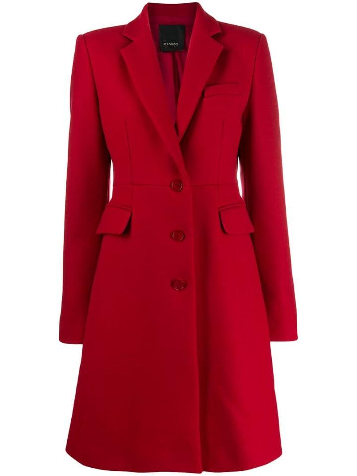 Pinko Single-breasted Coat - Red