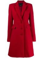 Pinko Single-breasted Coat - Red
