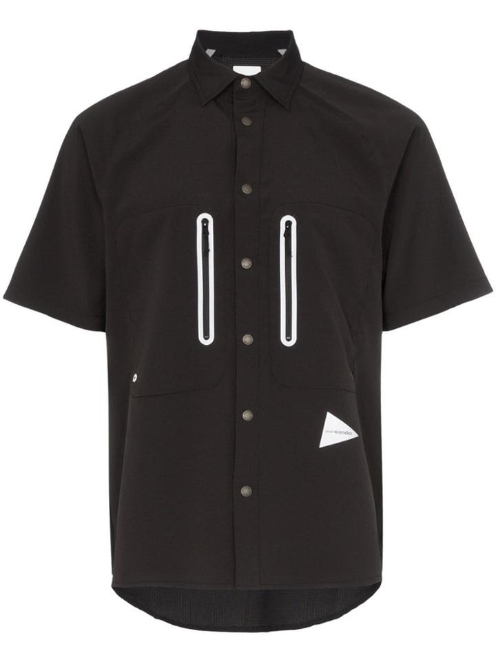 And Wander Zip Pocket Technical Shirt - Black