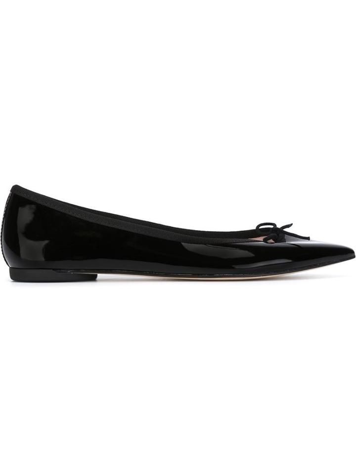 Repetto Pointed Toe Ballerinas, Women's, Size: 37.5, Black, Cotton/calf Leather/leather