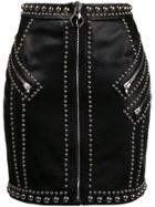 Philipp Plein Silver Studded Fitted Skirt - Black