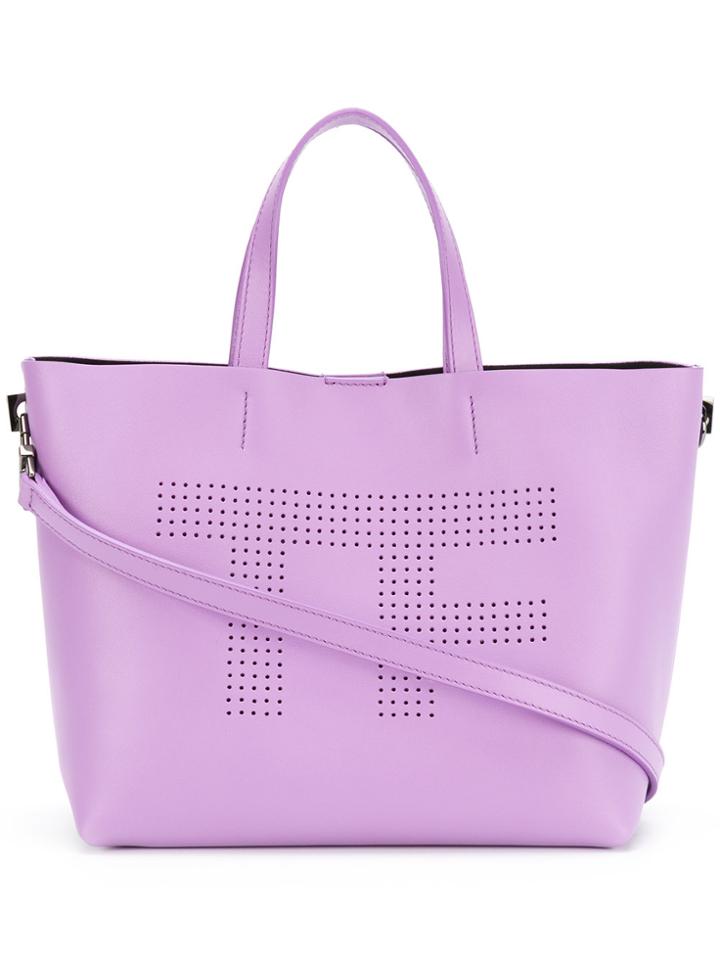 Tom Ford Perforated Logo Shopper Tote - Pink & Purple