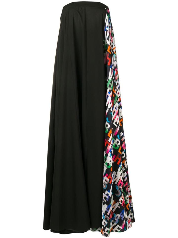 Misbhv Semi Printed A-line Long Dress - Black