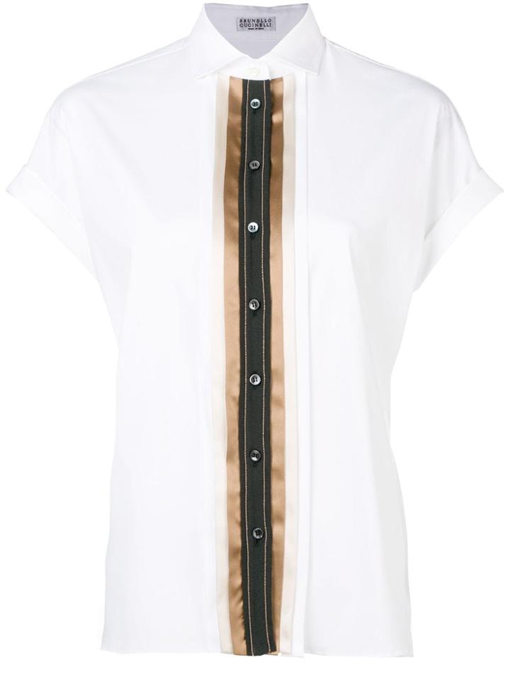 Brunello Cucinelli Pleated Placket Shirt - White