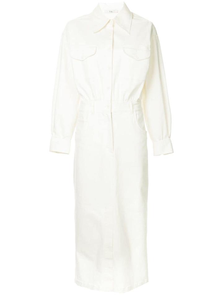 Tibi Long Shirt Dress - White