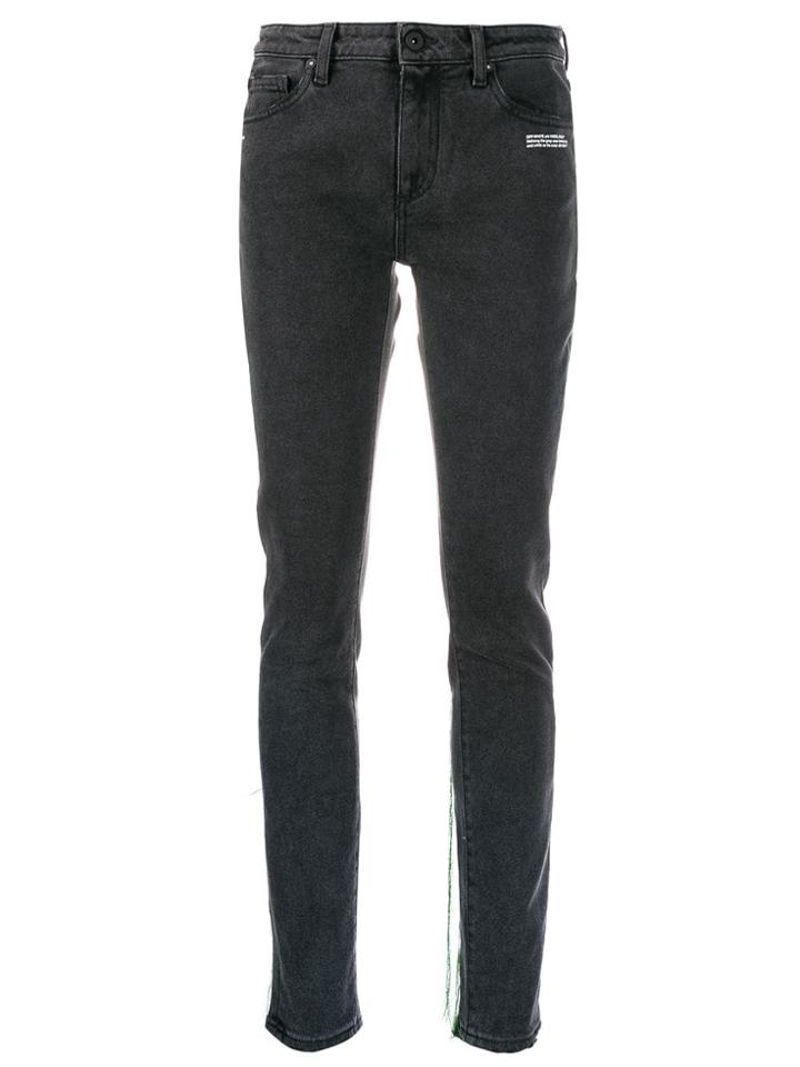 Off-white Thread Trim Jeans - Grey