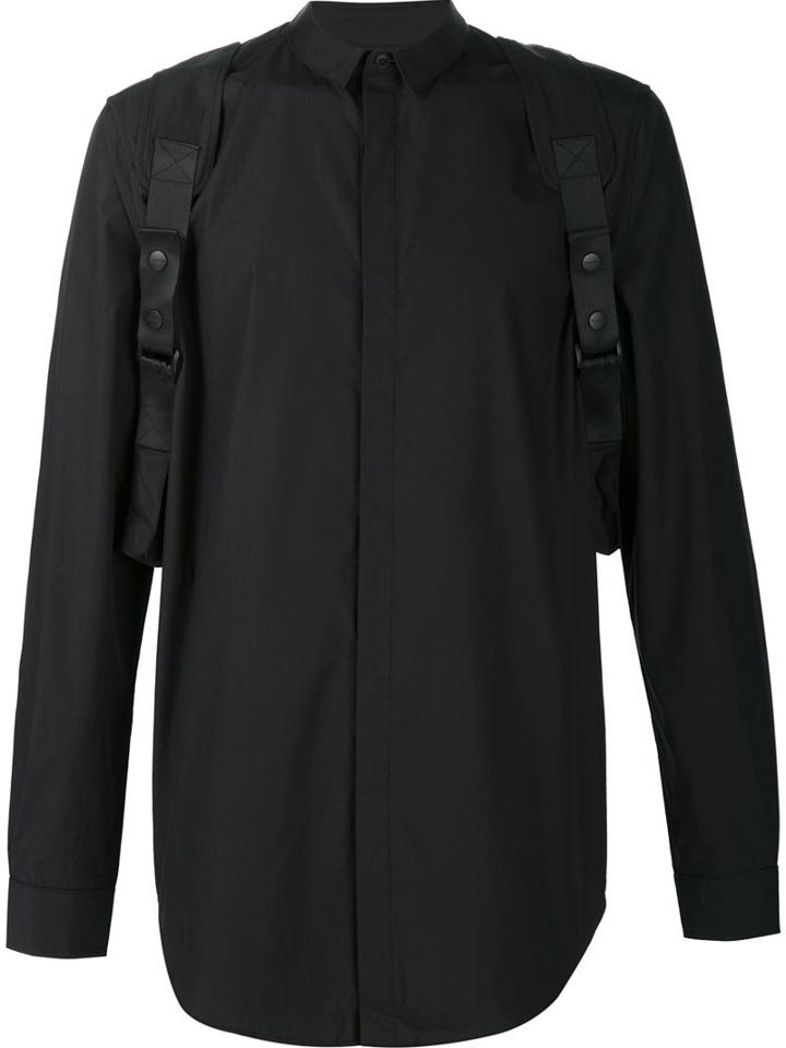 Stampd Strap Detail Shirt, Men's, Size: Medium, Black, Cotton
