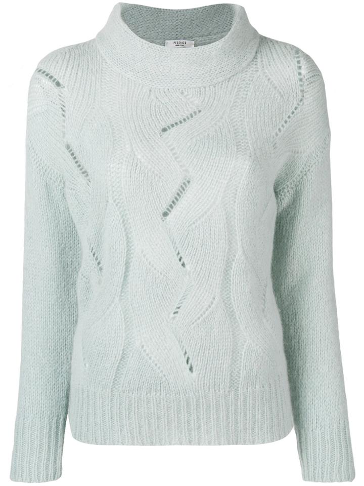 Peserico Braided Knit Sweater - Blue