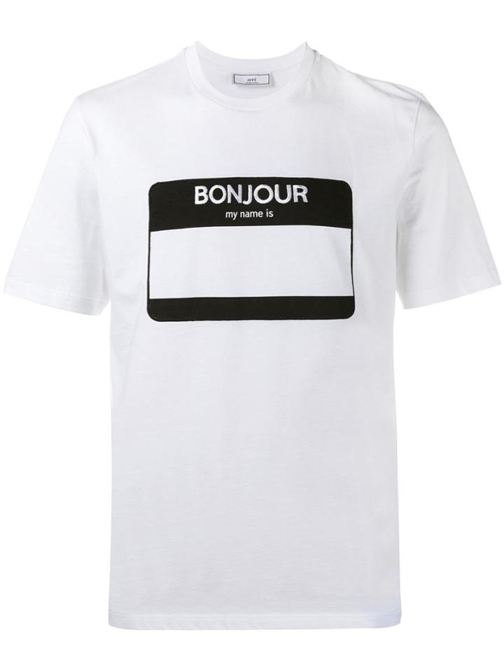 Ami Alexandre Mattiussi Name Tag Print T-shirt - White