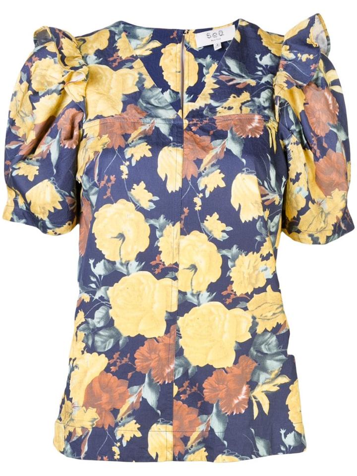 Sea Ella Floral Blouse - Black