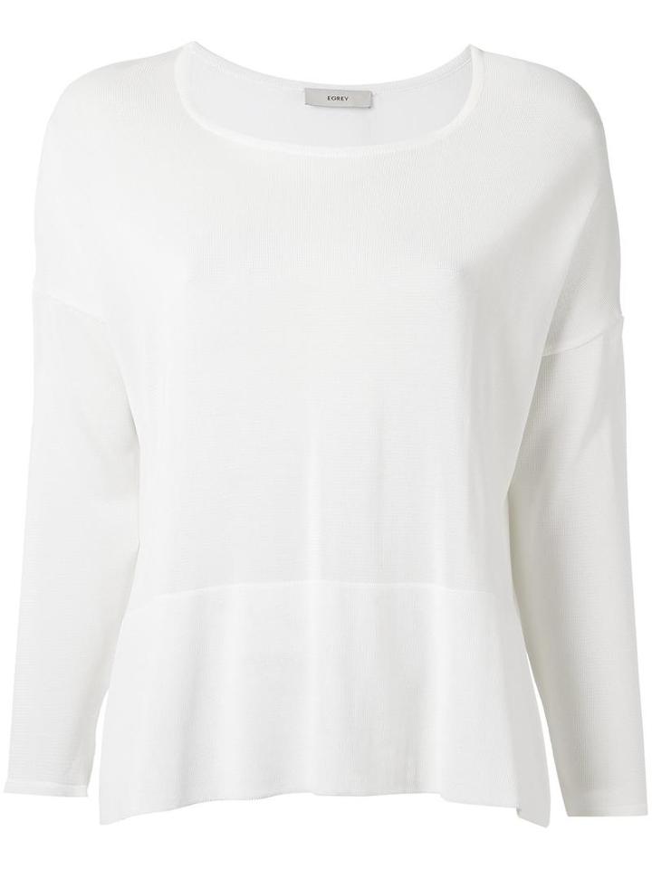 Egrey Boat Neck Blouse, Women's, Size: G, White, Viscose