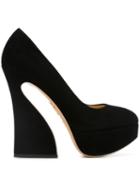 Charlotte Olympia Millicent Pumps, Women's, Size: 37, Black, Suede/leather