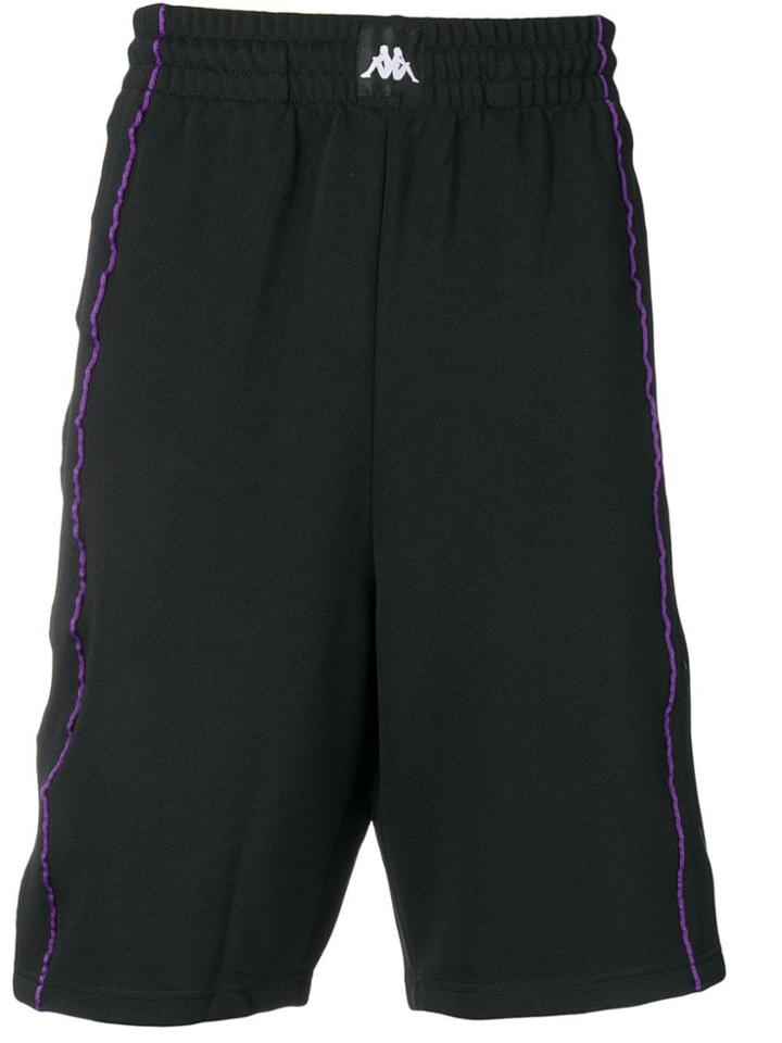 Kappa Appliqué Striped Shorts - Black
