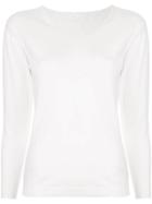 Ballsey Knitted V-neck Top - White
