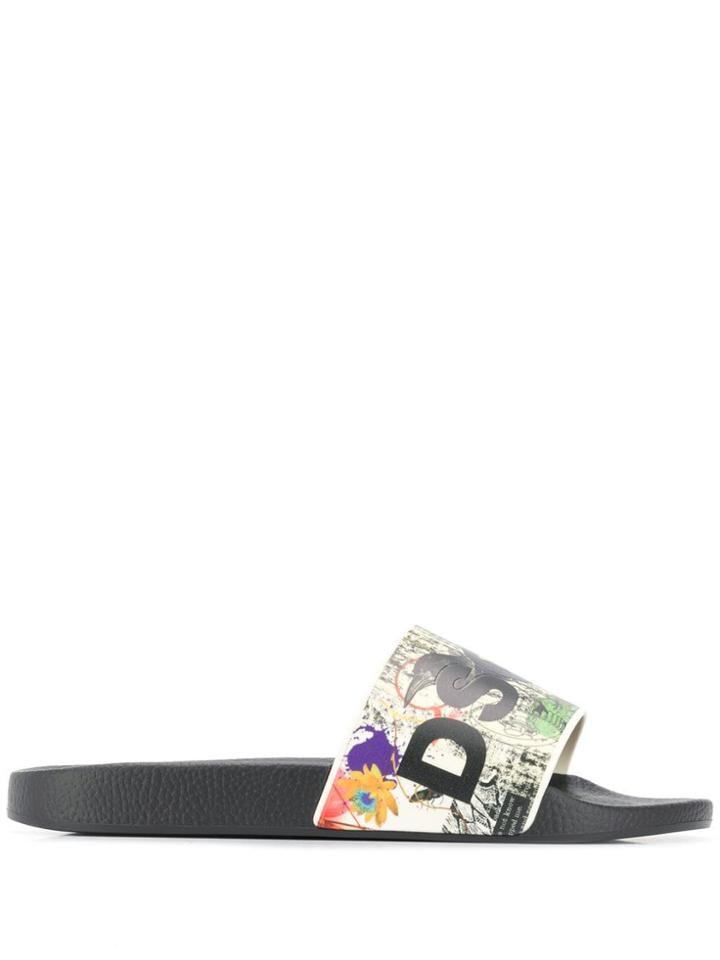 Dsquared2 Printed Slides - Black