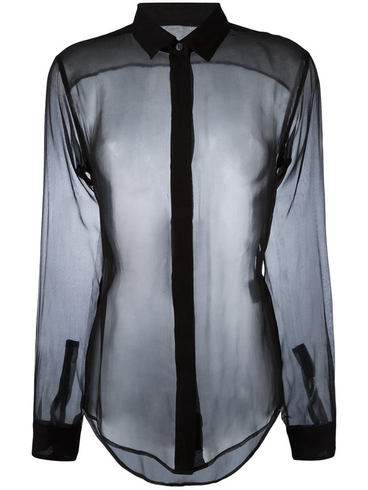 Saint Laurent Transparent Fitted Shirt - Black