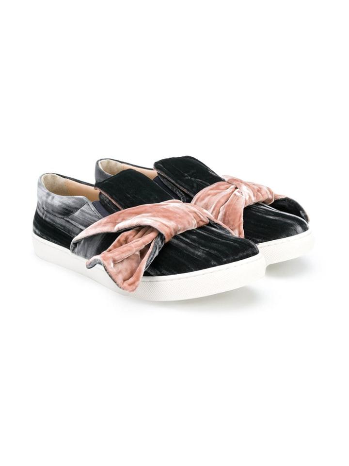 Florens Knot Detail Slip-on Sneakers - Black