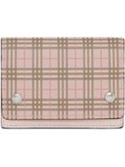 Burberry Small Scale Check And Leather Folding Card Case - Pink &
