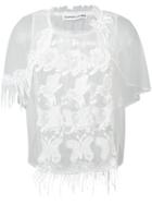 Tsumori Chisato - Sheer Embroidered Top - Women - Nylon - 3, White, Nylon