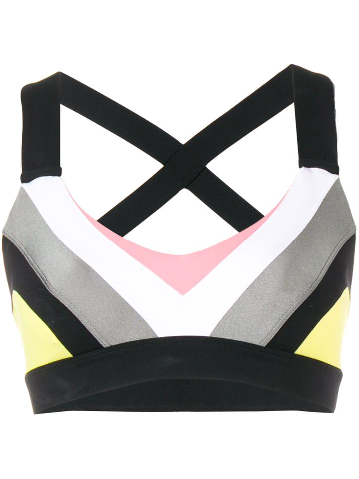 No Ka' Oi Panelled Sports Cropped Top - Black