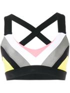No Ka' Oi Panelled Sports Cropped Top - Black