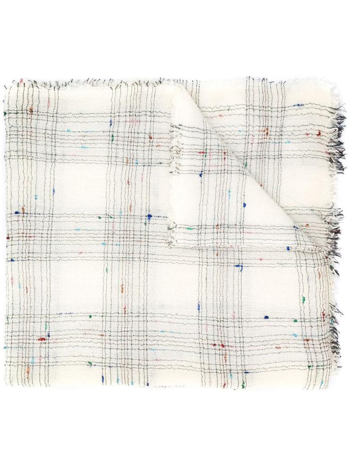 Faliero Sarti Fringed Knit Scarf - White