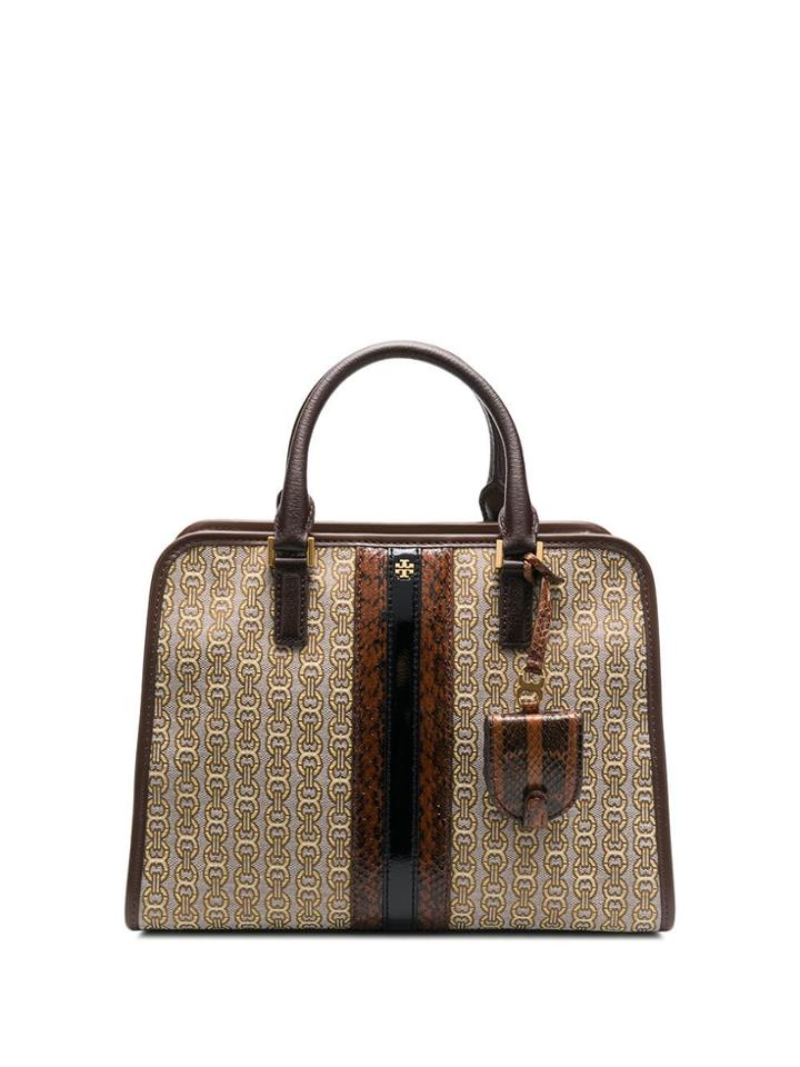 Tory Burch Gemini Link Jacquard Satchel - Brown