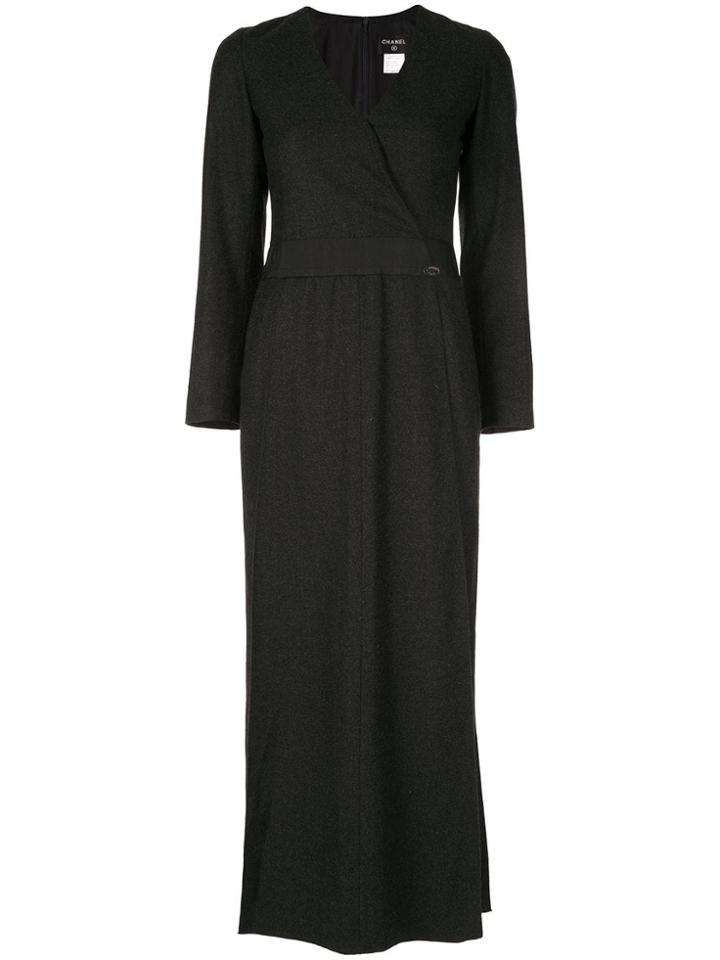 Chanel Pre-owned Long Sleeve One Piece Dress - Black
