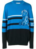 Iceberg Embroidered Striped Sweater - Blue