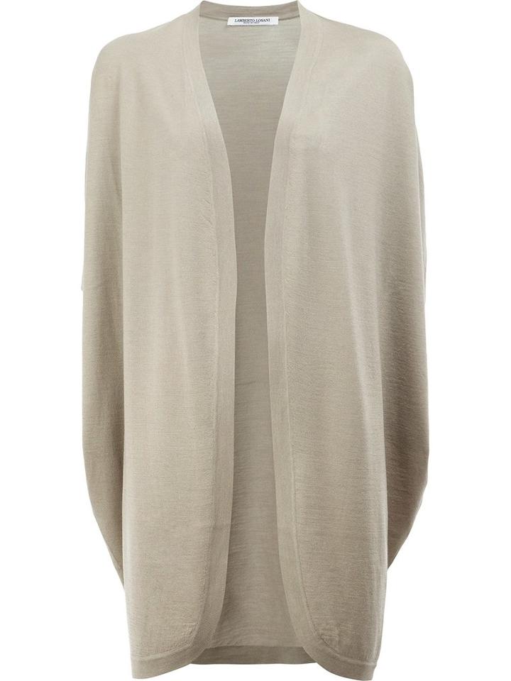 Lamberto Losani Curved Hem Cardigan, Women's, Size: Medium, Nude/neutrals, Silk/virgin Wool