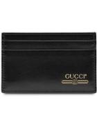 Gucci Leather Card Case With Gucci Logo - Black