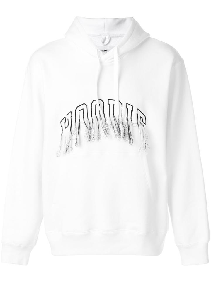 Doublet Logo Print Hoodie - White