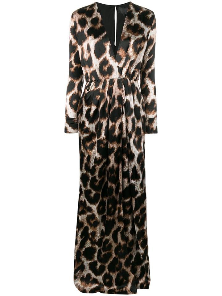 Philipp Plein Long Animal Print Dress - Brown