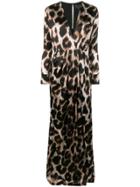 Philipp Plein Long Animal Print Dress - Brown