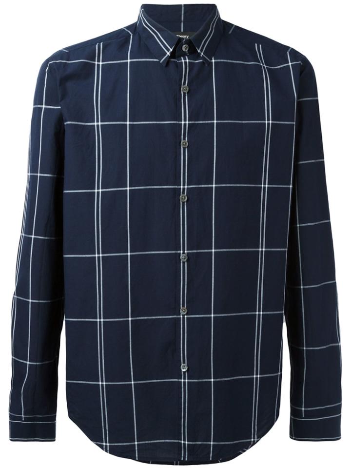 Theory Maxi Check Shirt - Blue