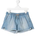 Chloé Kids Drawstring Denim Shorts, Girl's, Size: 14 Yrs, Blue