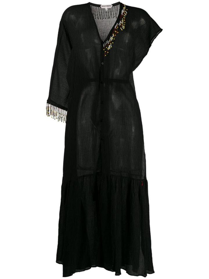 Giacobino Bead Embellished Shirt Dress - Black
