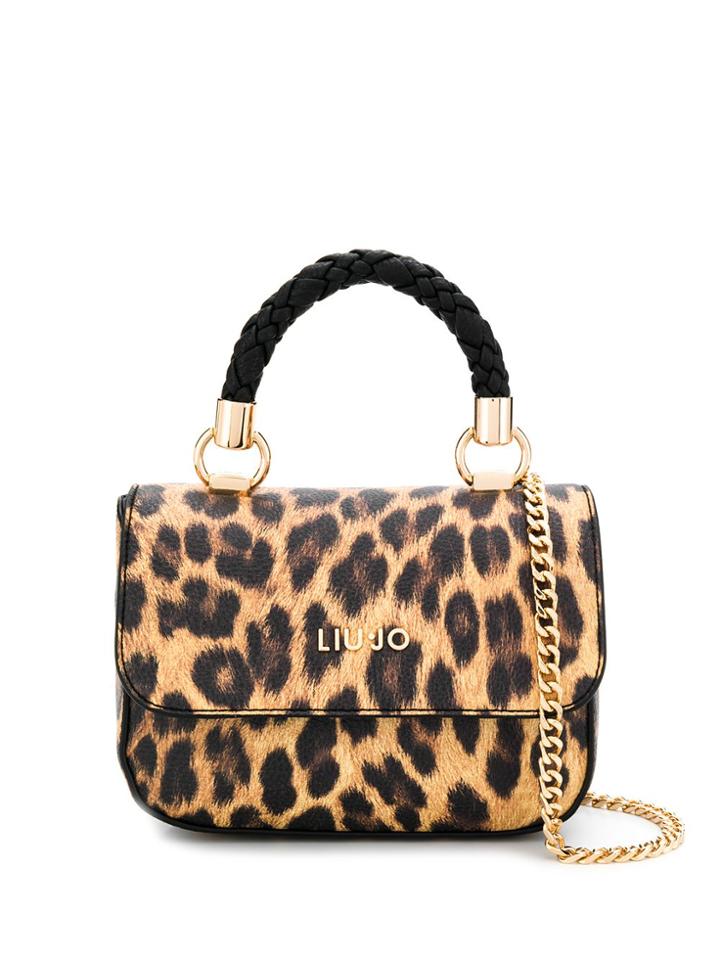 Liu Jo Leopard Print Chain Strap Bag - Brown