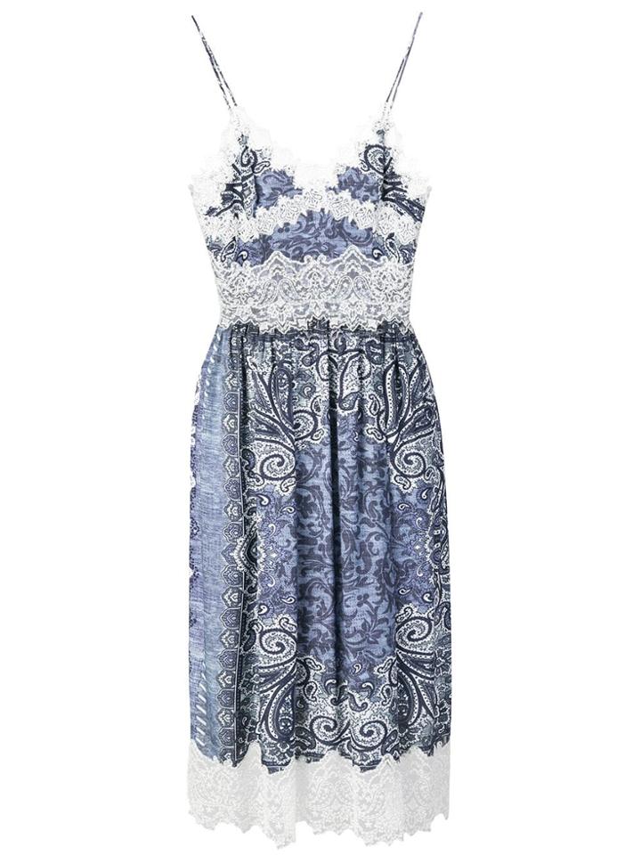 Ermanno Scervino Paisley Print Midi Dress - Blue