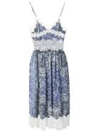 Ermanno Scervino Paisley Print Midi Dress - Blue