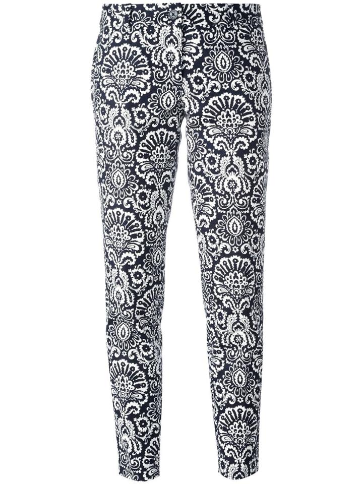 Michael Michael Kors Arabesque Print Cropped Trousers - Blue